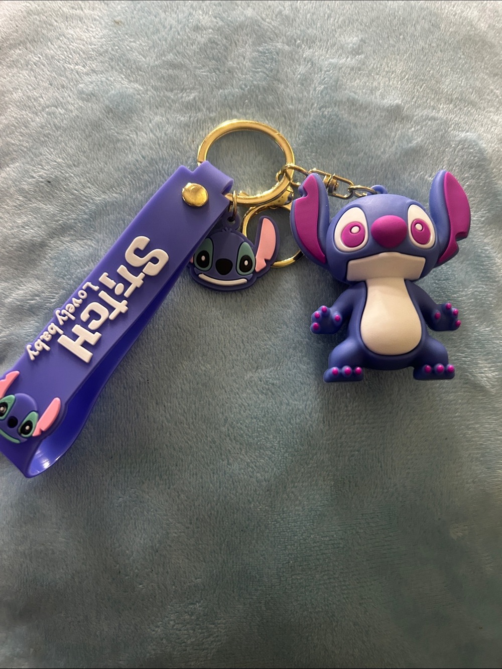 Stitch Purple Silicone Keychain Charm for Kids